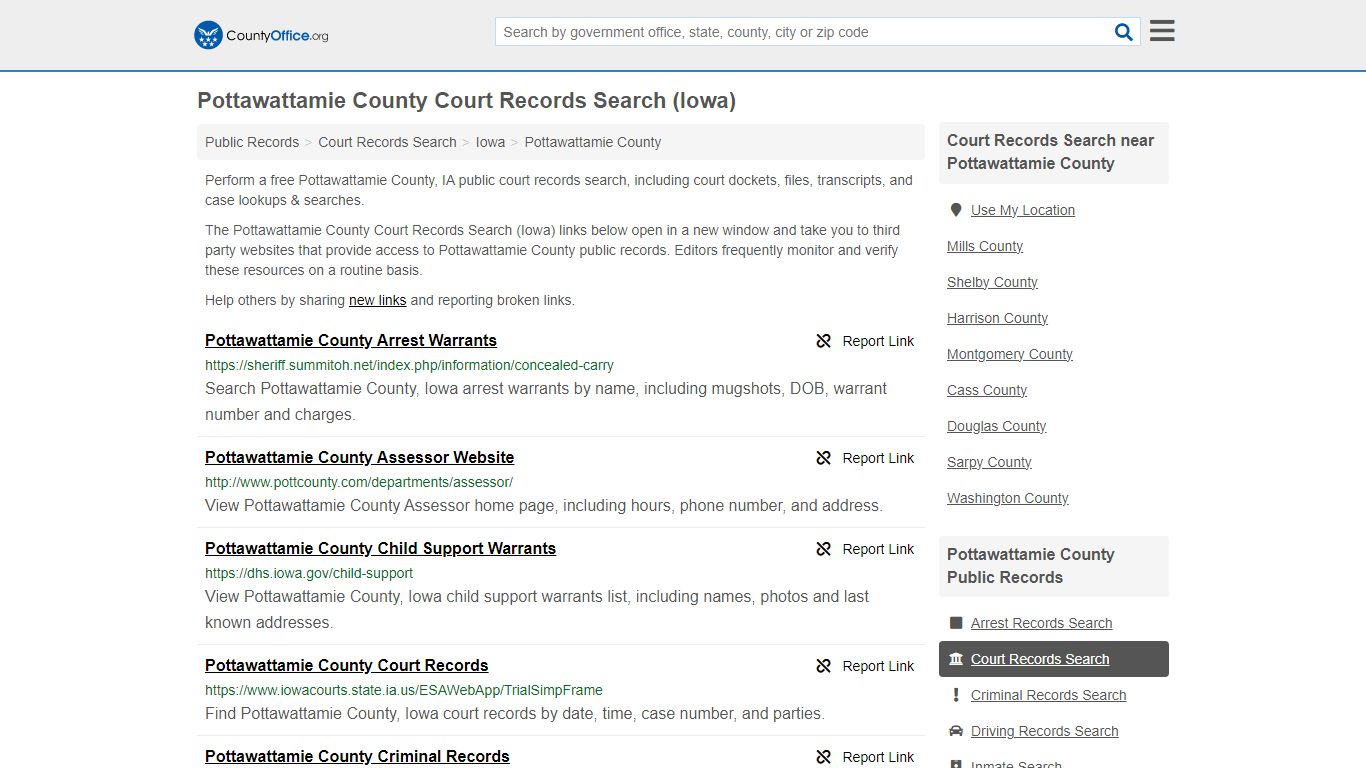 Pottawattamie County Court Records Search (Iowa) - County Office